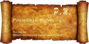 Poszpisil Miron névjegykártya